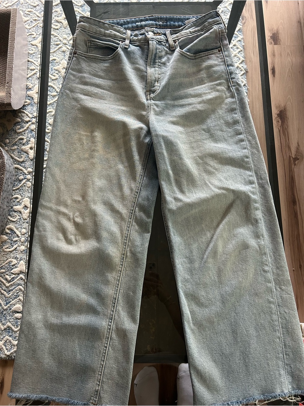 Old Navy Women's high rise Wide-Leg Jeans in Faded Light Blue